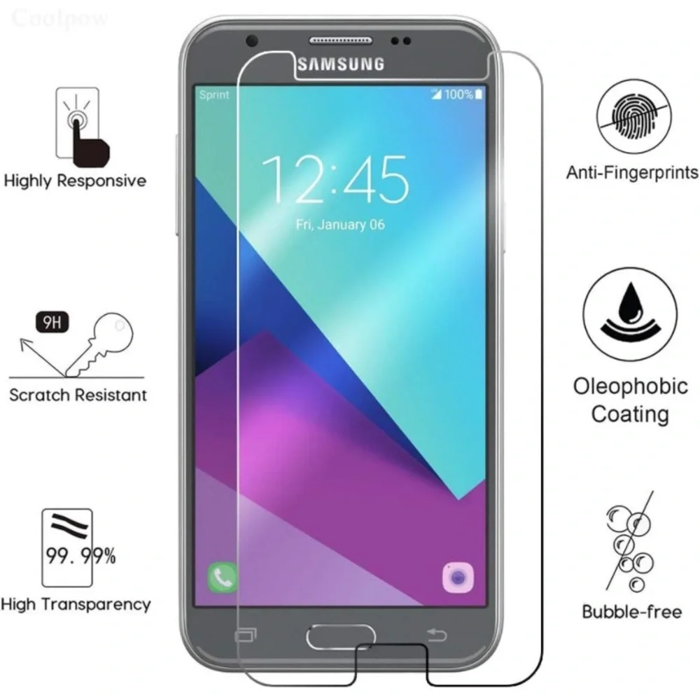 NWT 3Pk Screen Protector for Samsung J3, Anti Scratch, Ultra Clear, Bubble Free